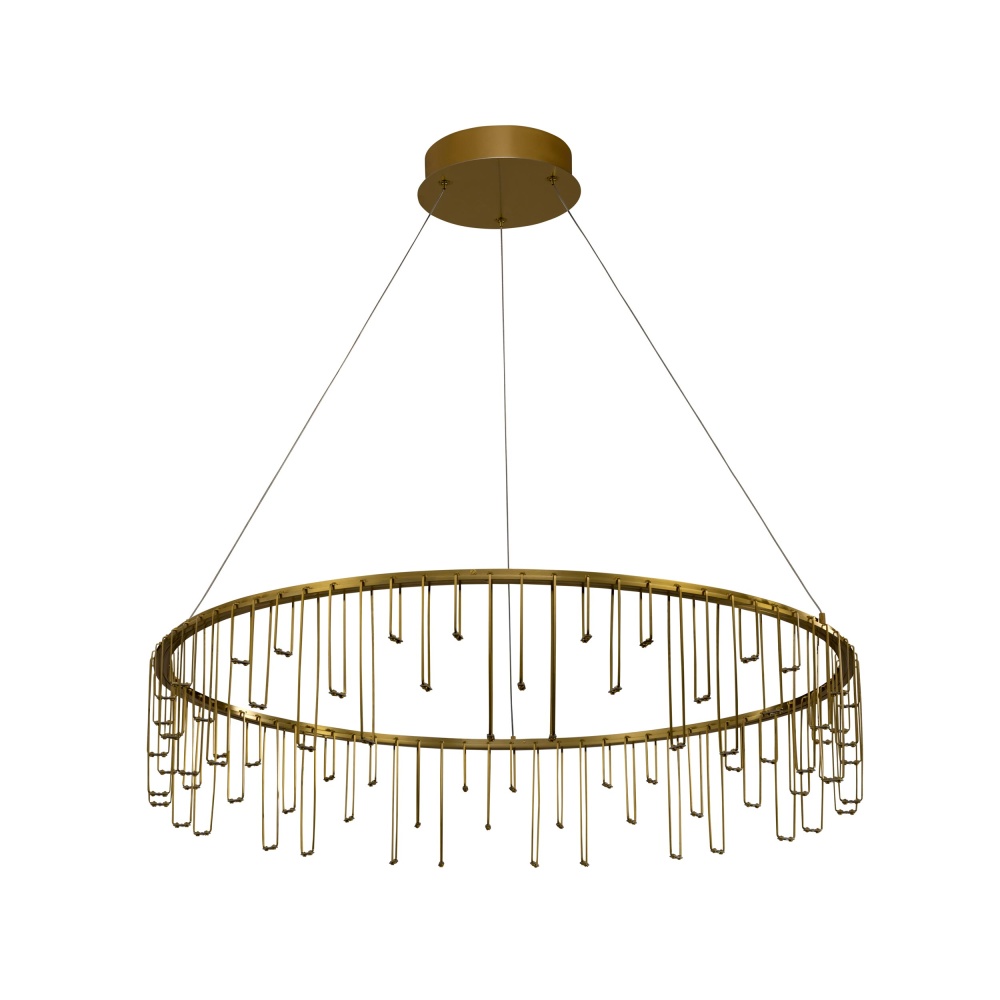 Golden Lighting Lucerna Integrated LED 32in Chandelier in Stainless Steel Gold